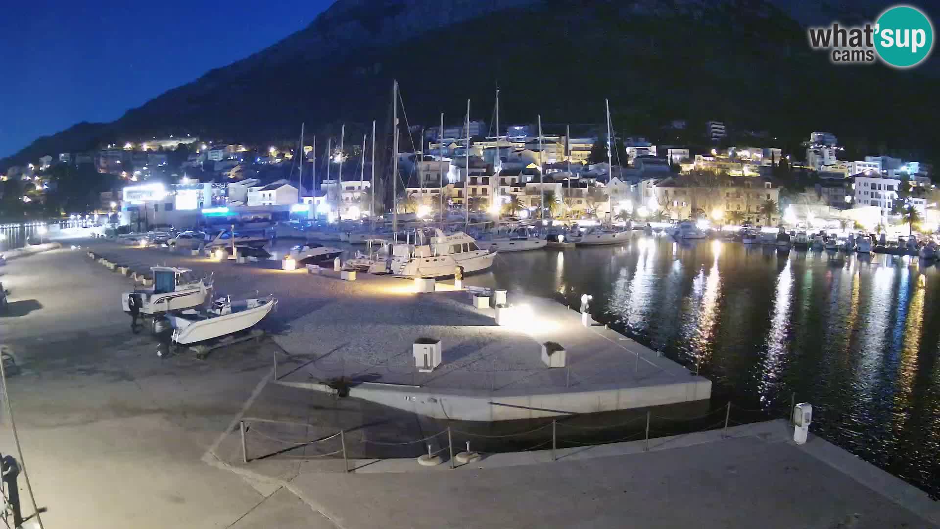 Webcam Live – Panorama di Baška Voda e delle montagne Biokovo