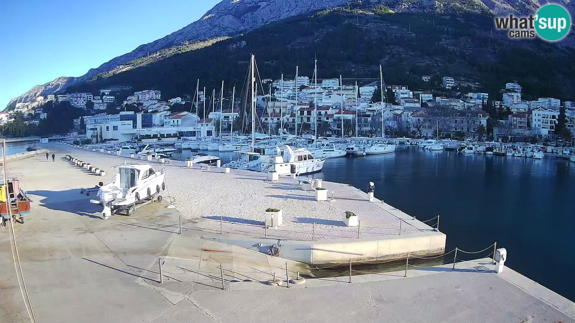 Webcam Live – Panorama di Baška Voda e delle montagne Biokovo