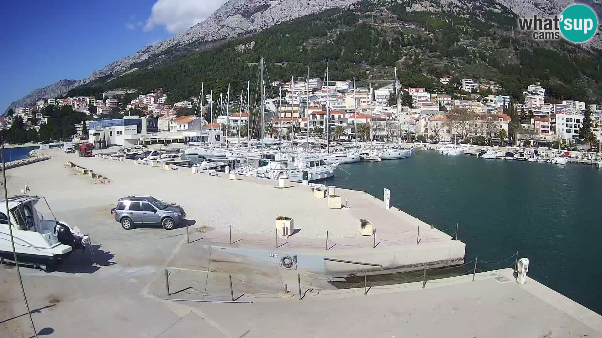 Webcam Live – View of Baška Voda and Biokovo mountain