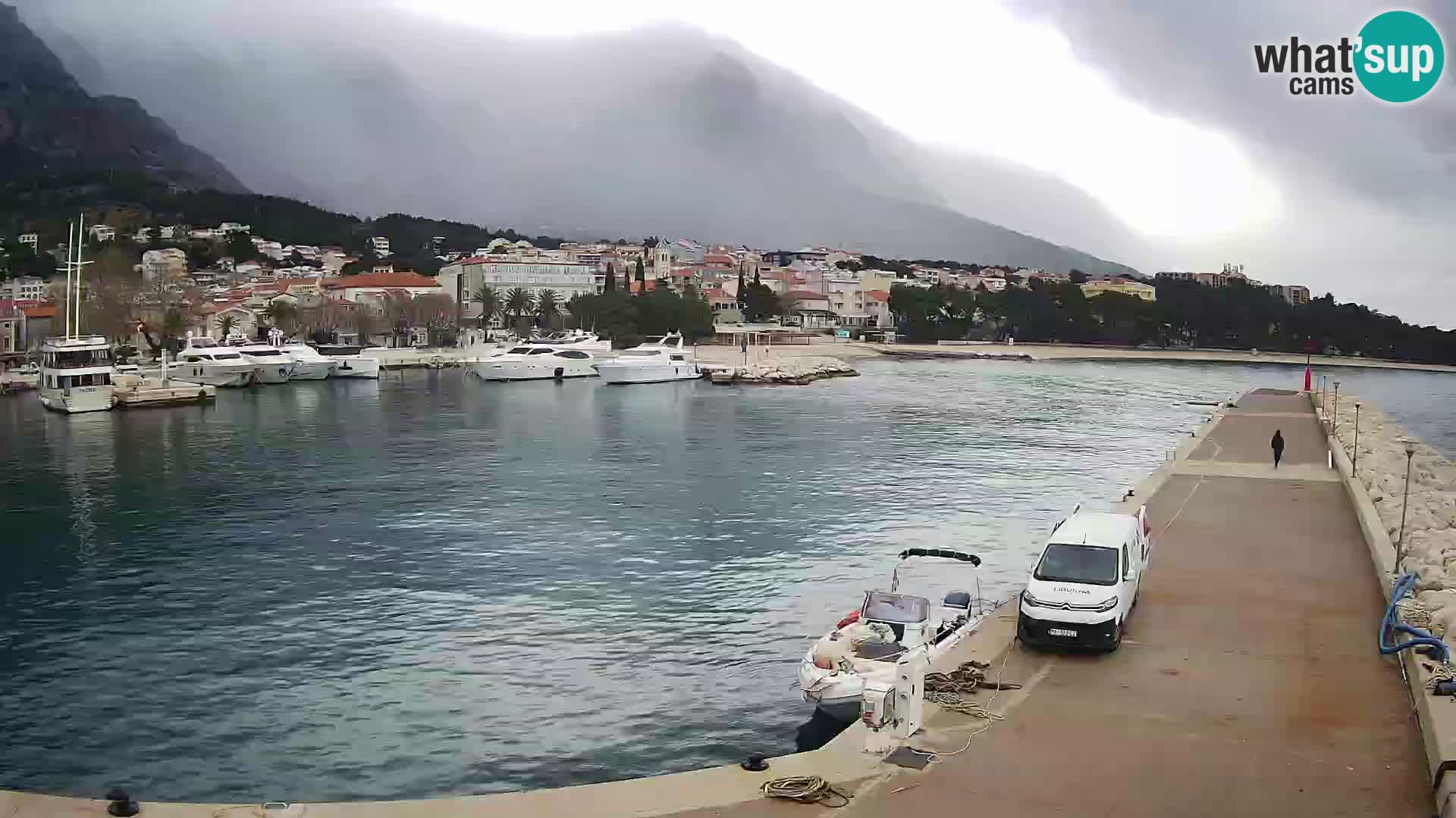 Webcam Live – Panorama di Baška Voda e delle montagne Biokovo