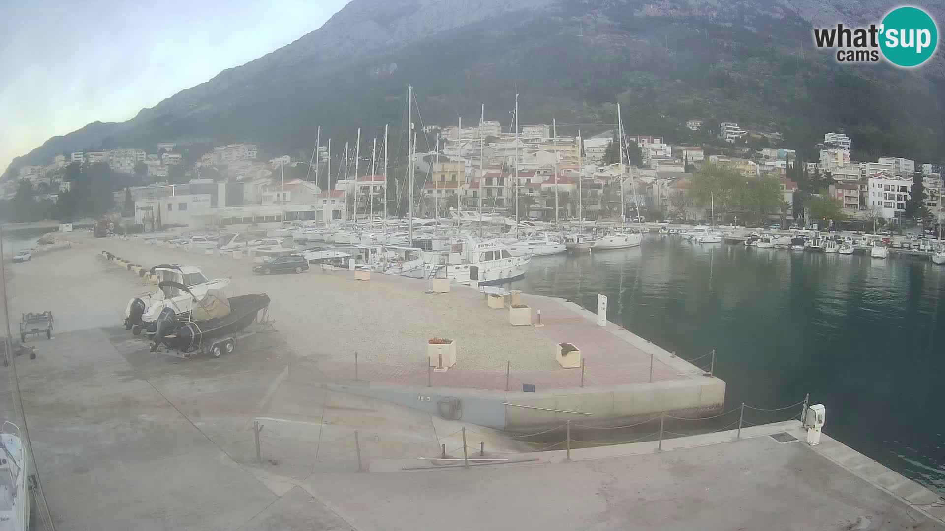 Webcam Live – Panorama di Baška Voda e delle montagne Biokovo