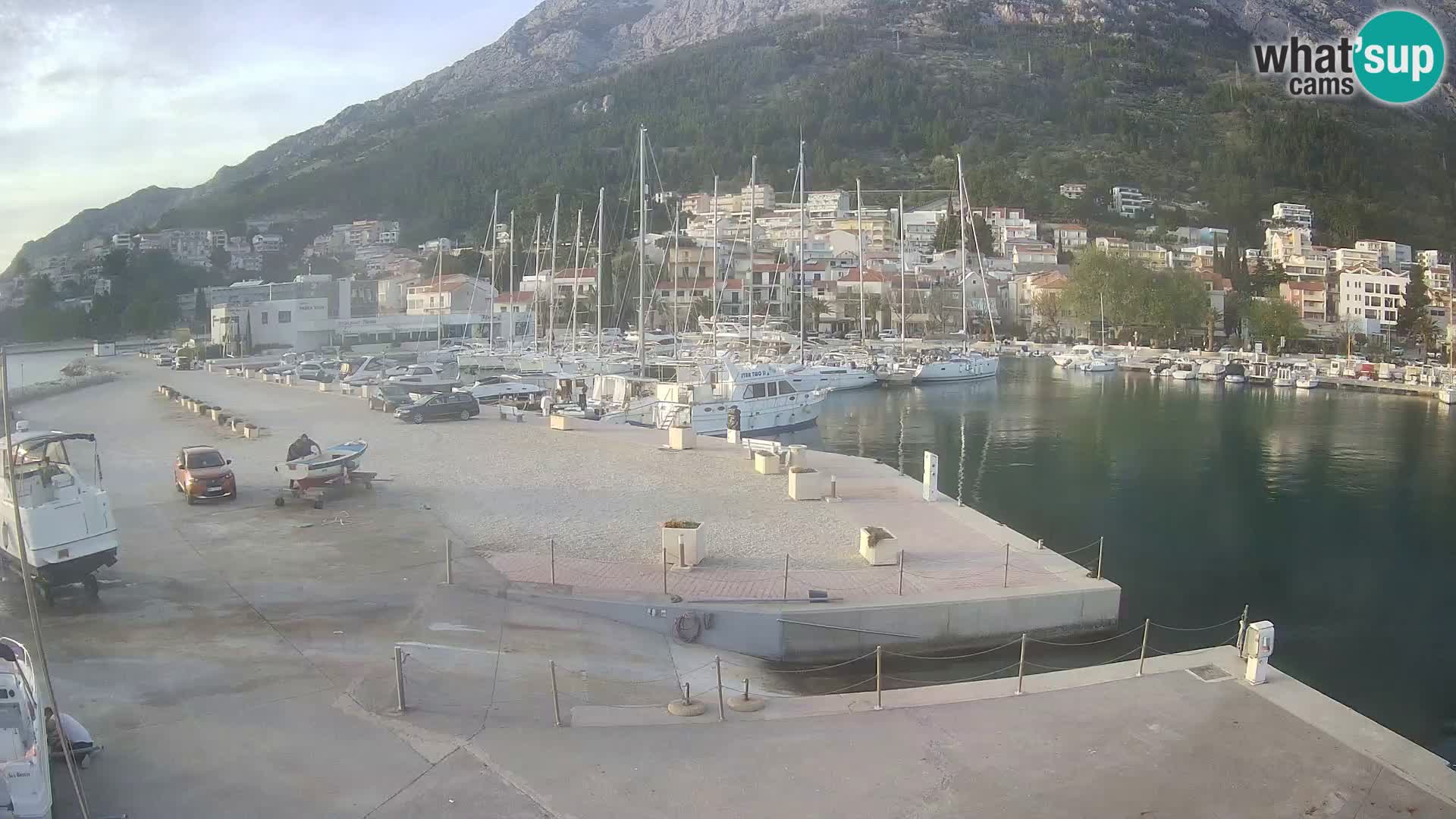 Webcam Baška Voda – Marina – Stadt und Gebirge Biokovo