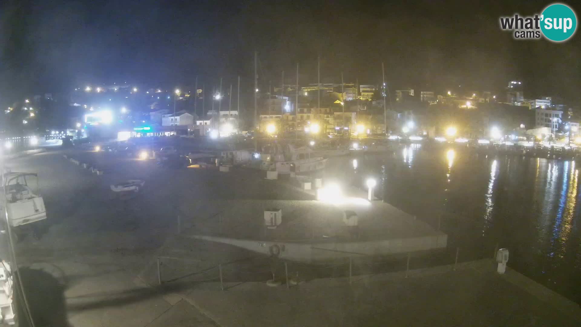 Webcam Basca Voda –  Vista desde el puerto deportivo de la ciudad y la montaña Biokovo