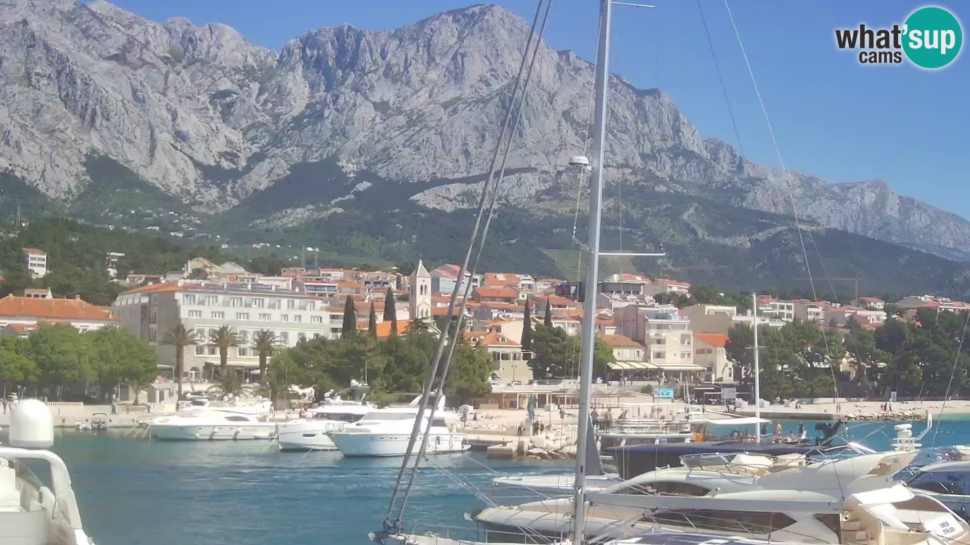 Webcam Live – View of Baška Voda and Biokovo mountain