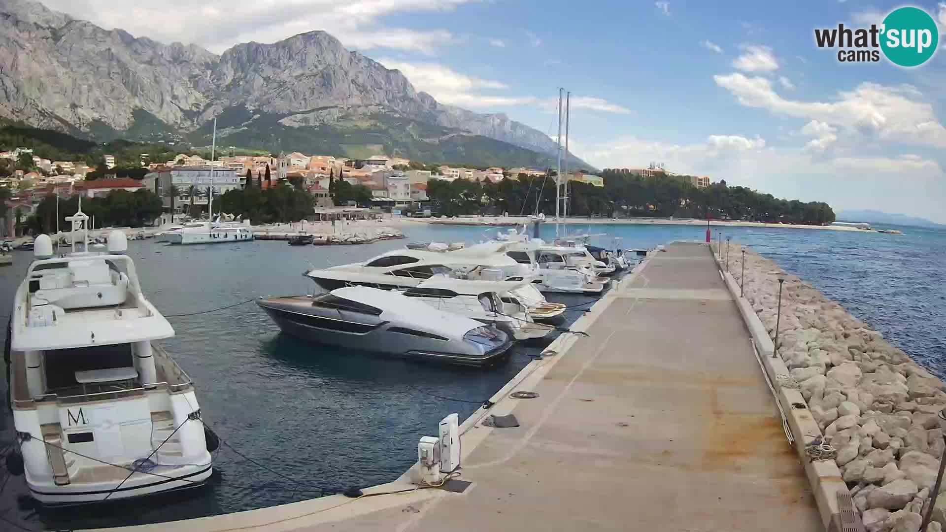 Webcam Baška Voda – Marina – Stadt und Gebirge Biokovo