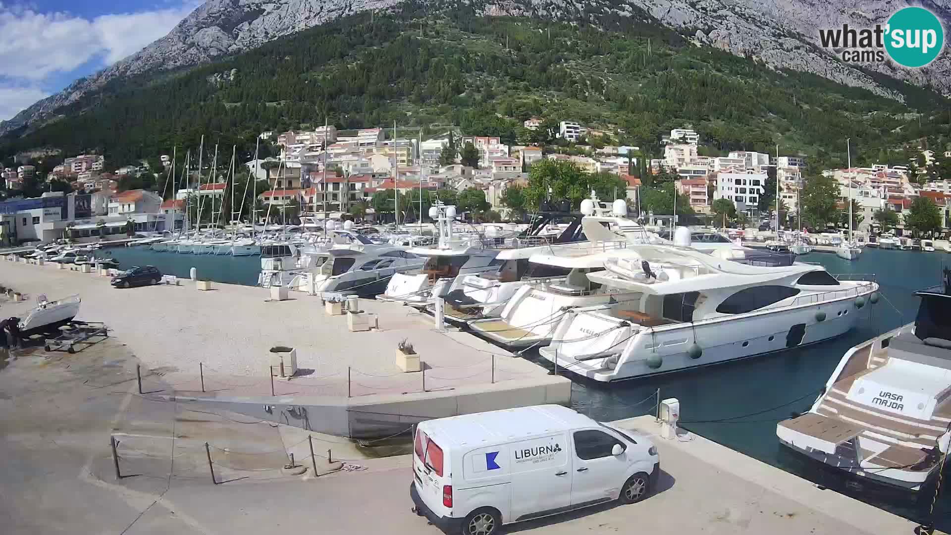 Webcam Baška Voda – Marina – Stadt und Gebirge Biokovo