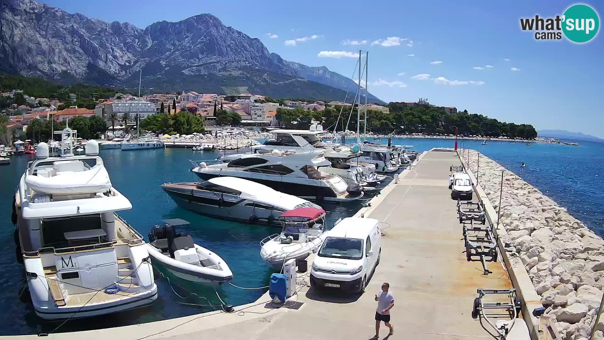 Webcam Live – Panorama di Baška Voda e delle montagne Biokovo