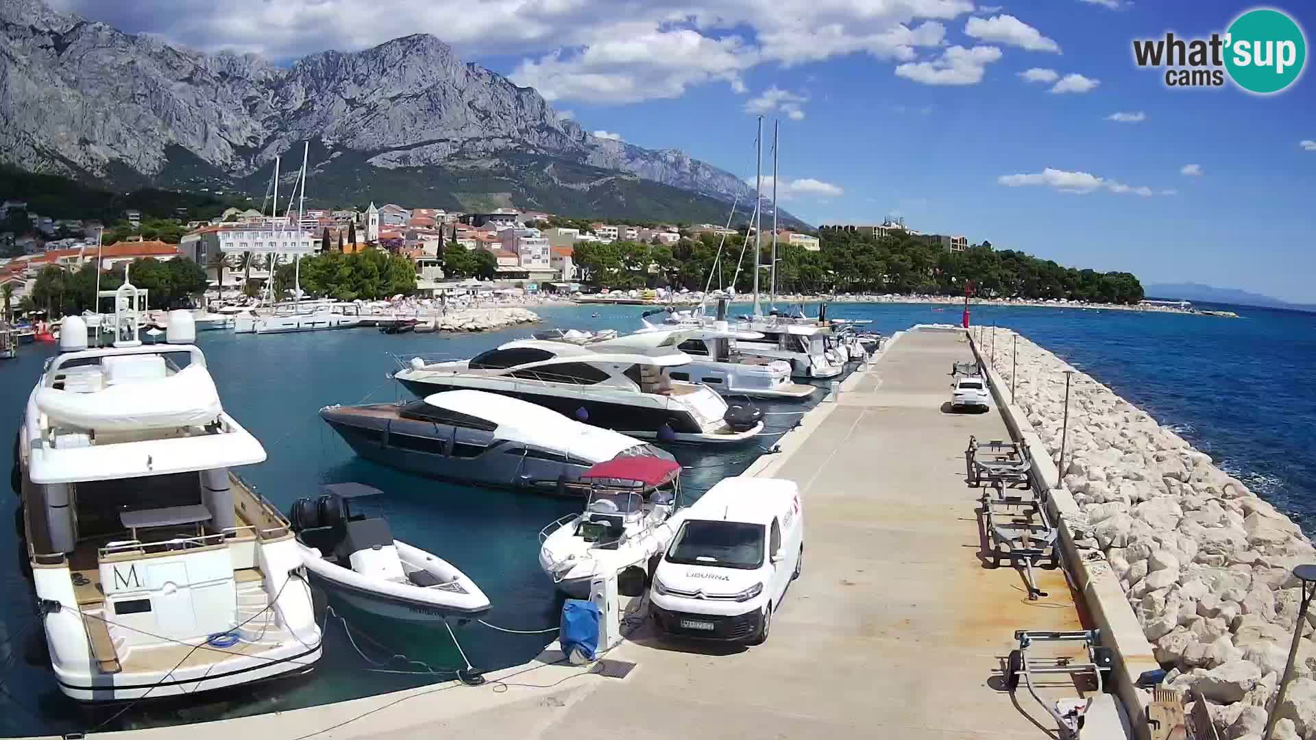 Spletna kamera – Baška Voda, pogled na mesto in goro Biokovo