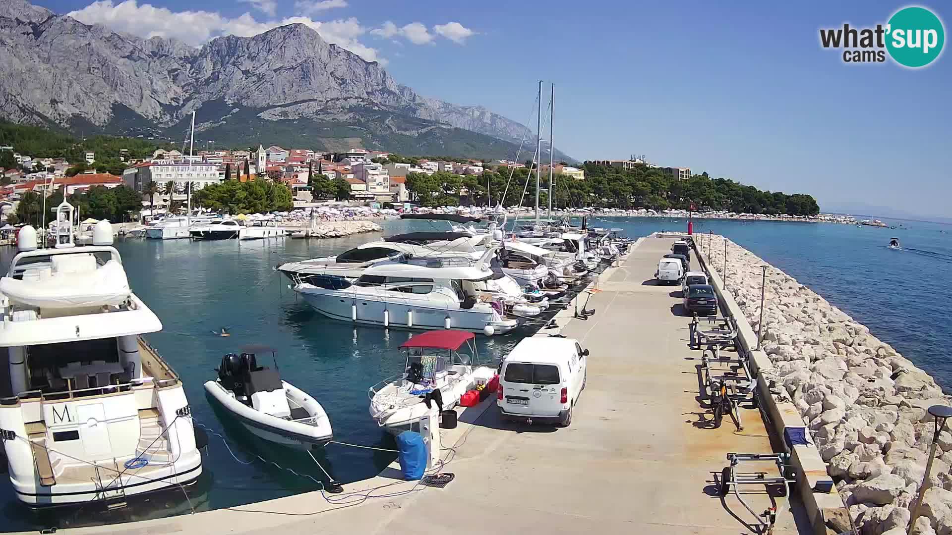 Webcam Baška Voda – Marina – Stadt und Gebirge Biokovo
