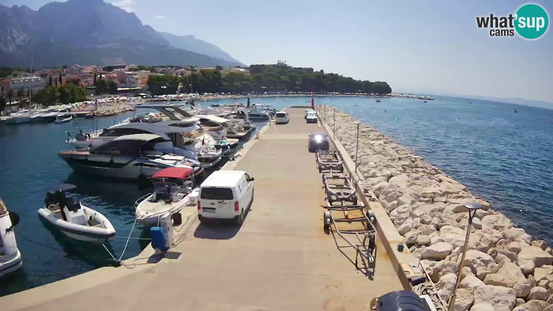 Webcam Live – View of Baška Voda and Biokovo mountain