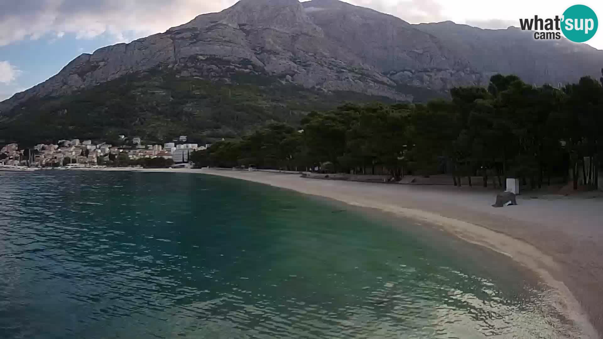 Web kamera – Baška Voda – Borik, pogled na plažu Nikolina