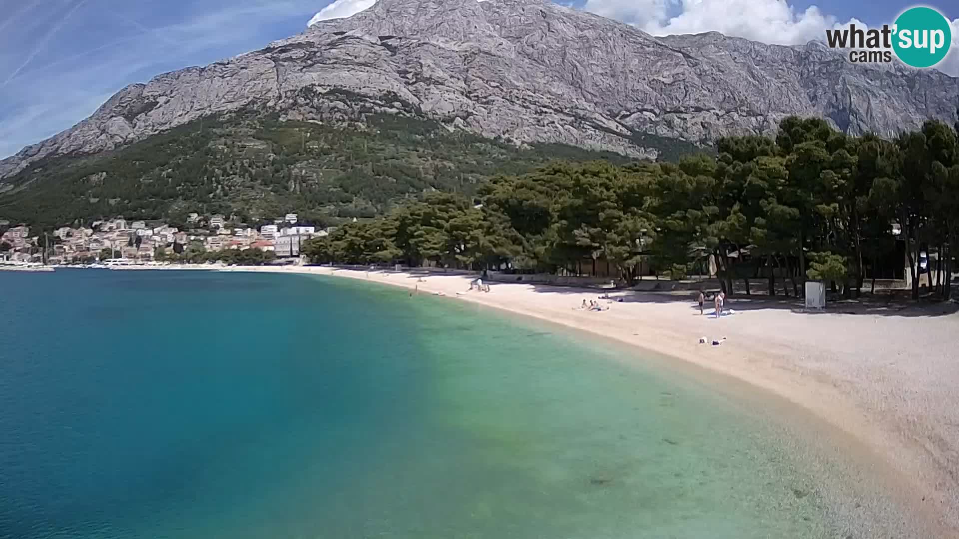 Spletna kamera – Baška Voda – Borik, pogled na plažo Nikolina