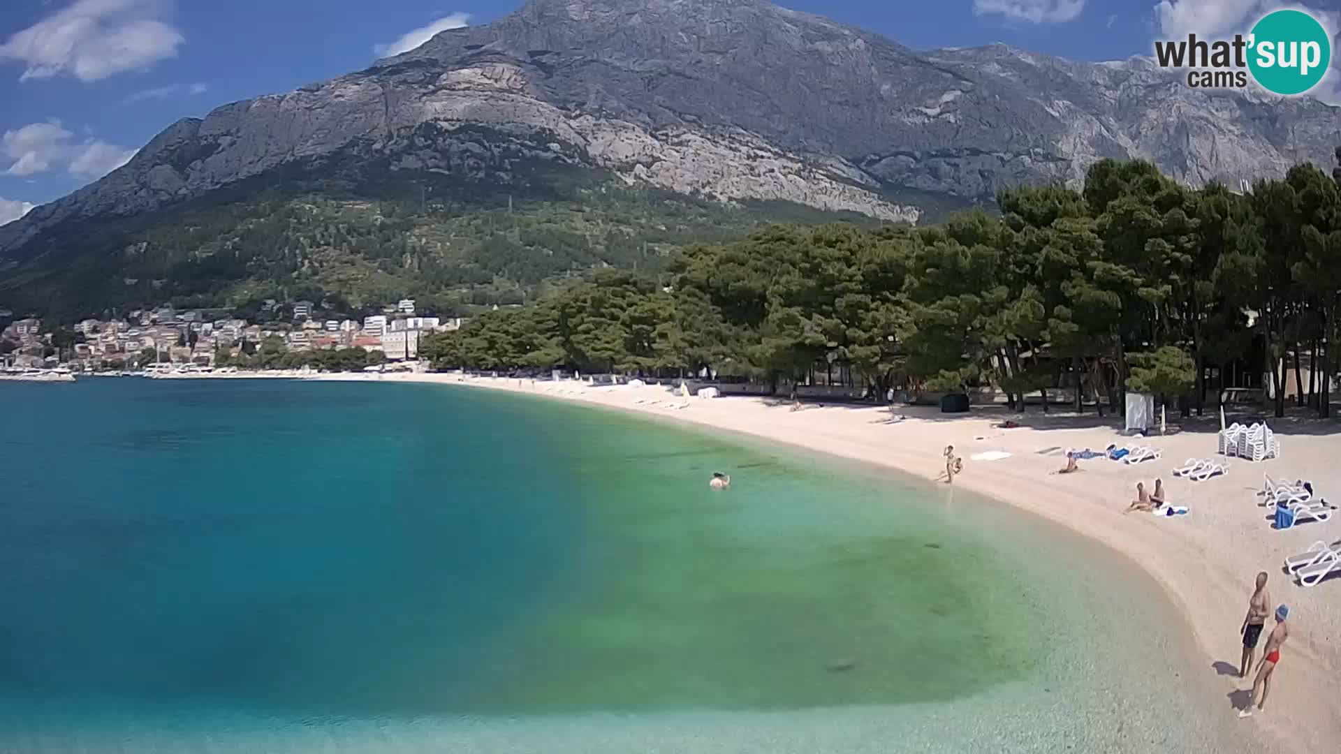 Webcam Live – Baška Voda – Borik, spiaggia Nikolina