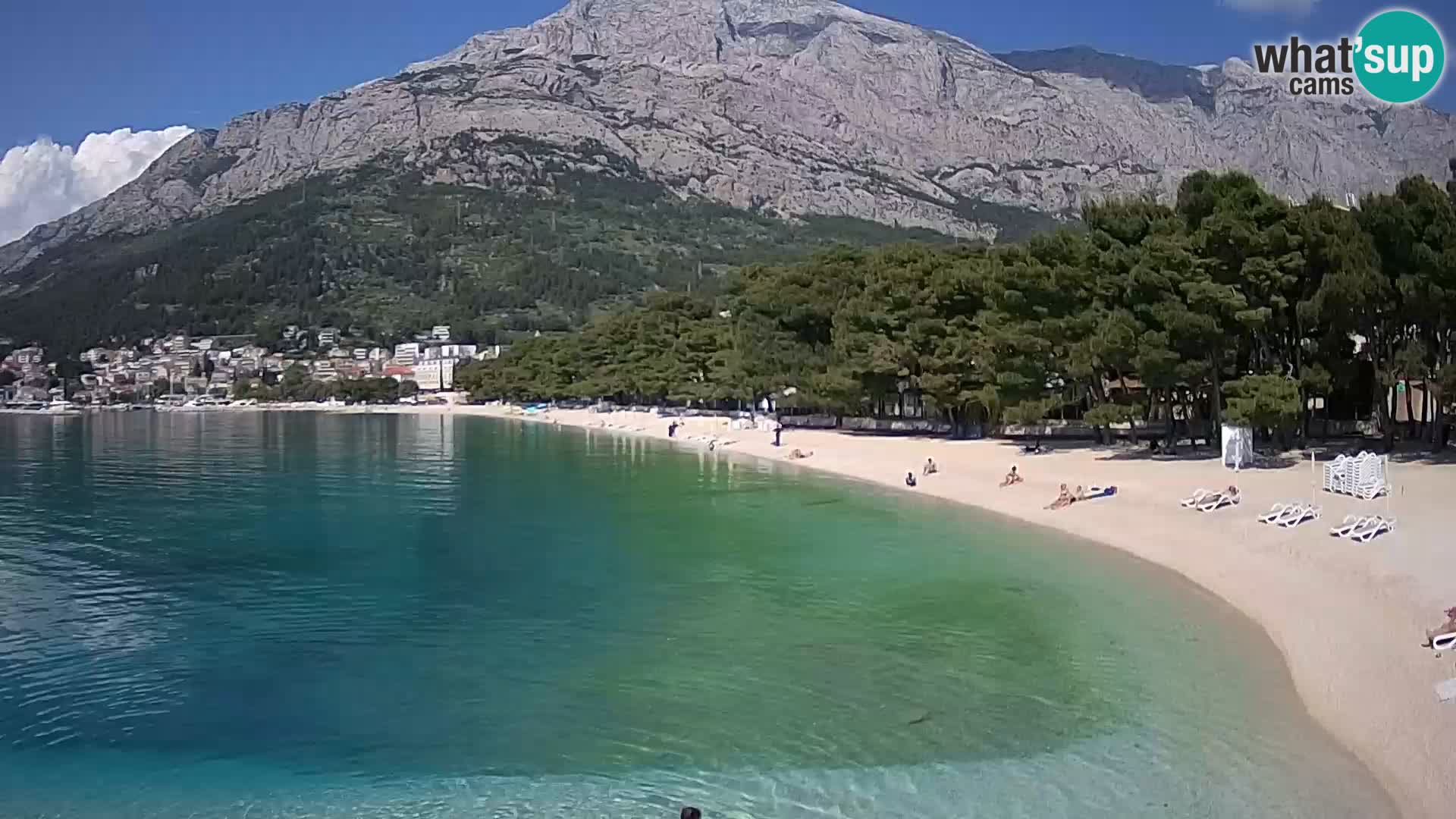 Web kamera – Baška Voda – Borik, pogled na plažu Nikolina