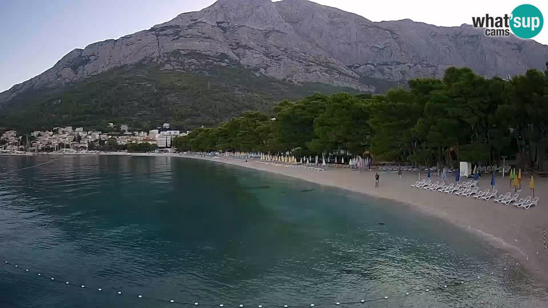 Spletna kamera – Baška Voda – Borik, pogled na plažo Nikolina