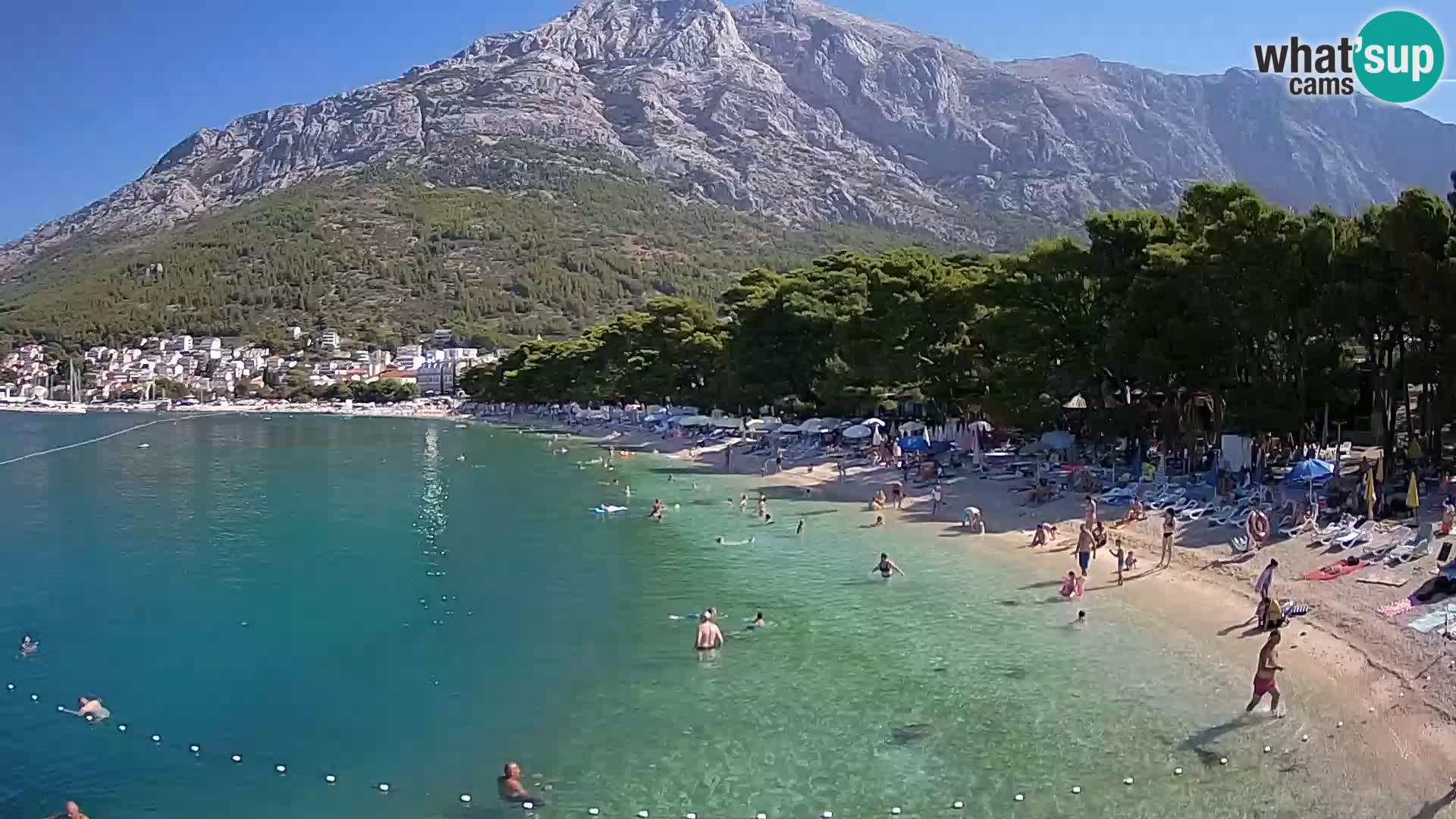 Webcam Live – Baška Voda – Borik, spiaggia Nikolina