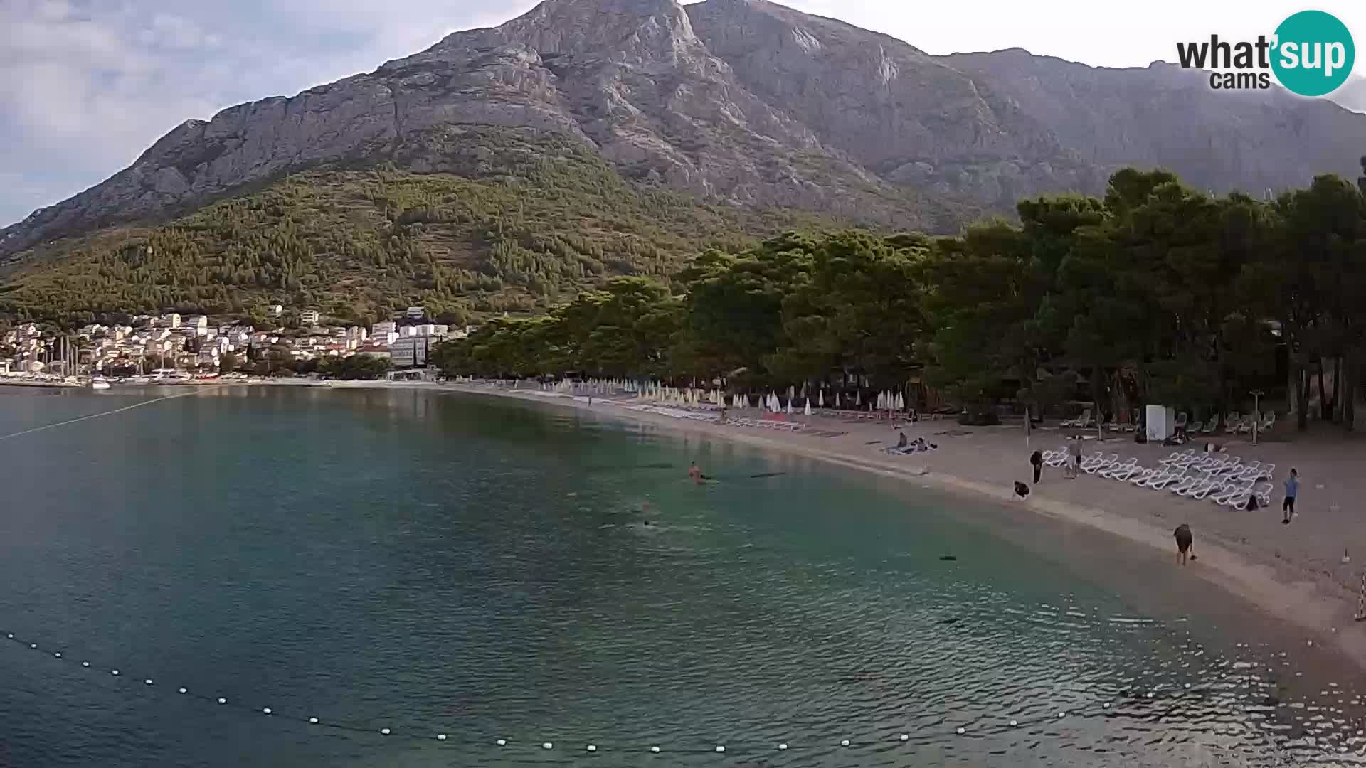 Spletna kamera – Baška Voda – Borik, pogled na plažo Nikolina