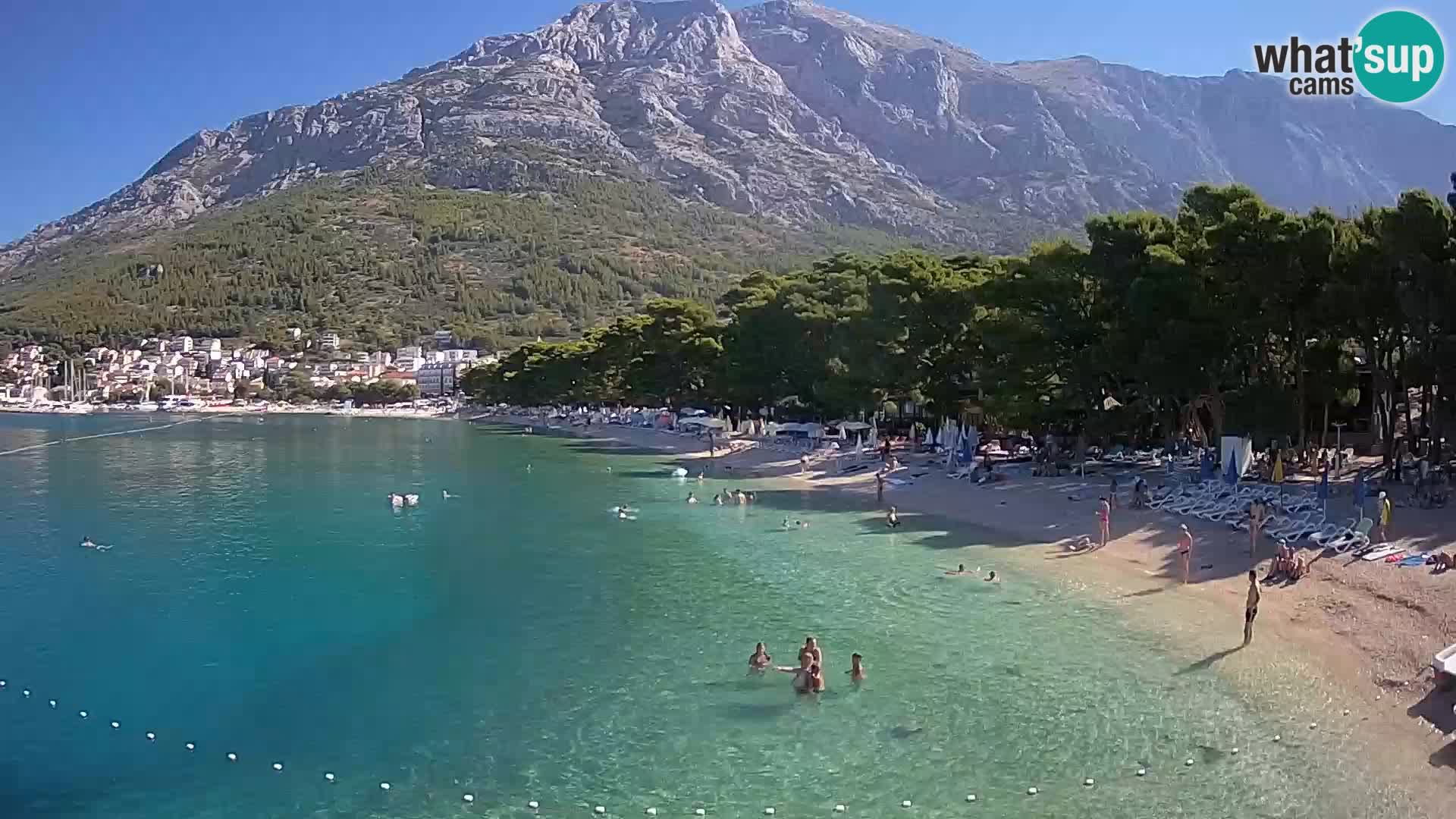Web kamera – Baška Voda – Borik, pogled na plažu Nikolina