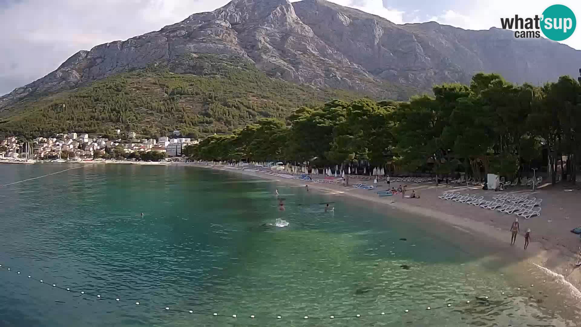 Spletna kamera – Baška Voda – Borik, pogled na plažo Nikolina