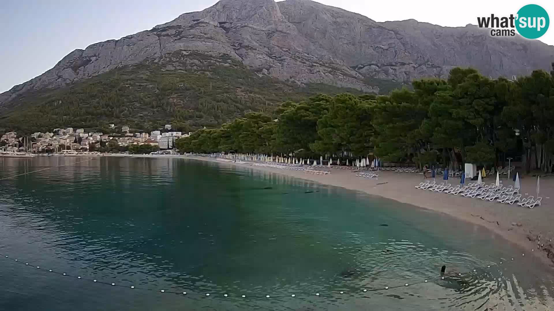 Spletna kamera – Baška Voda – Borik, pogled na plažo Nikolina