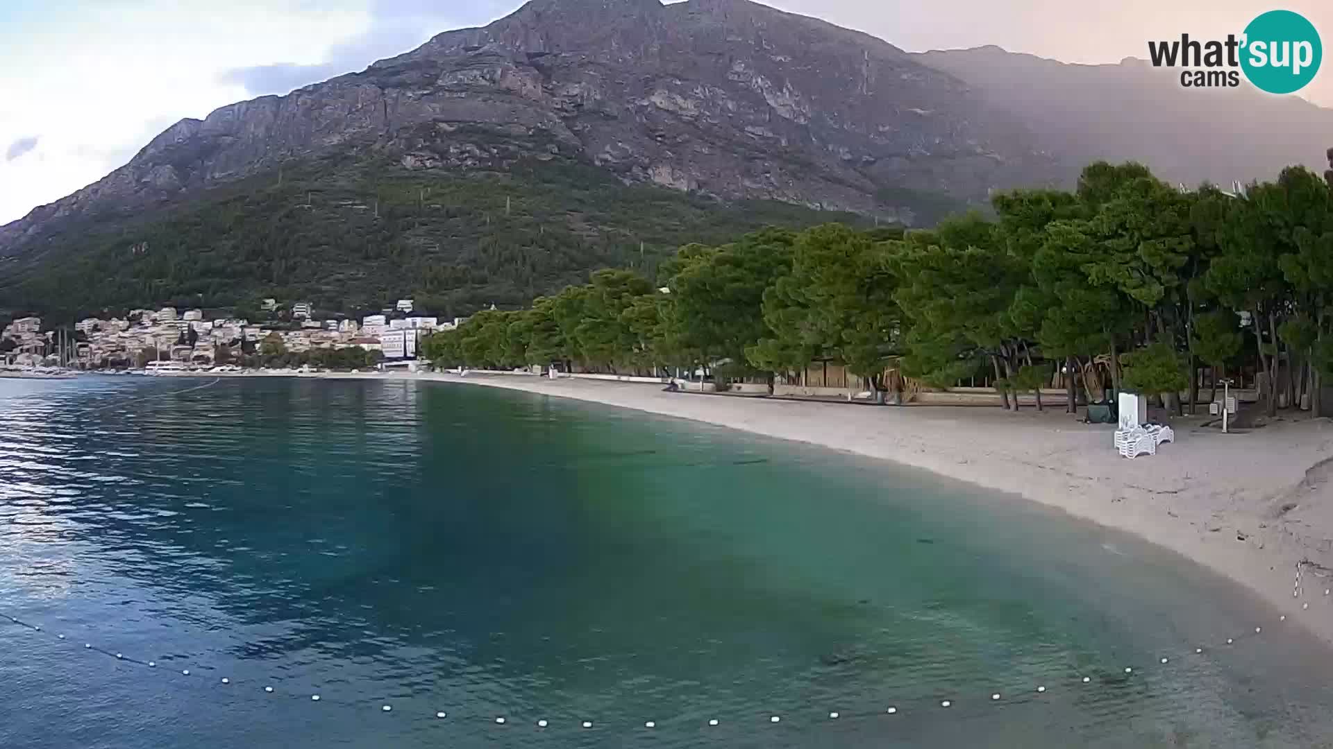 Spletna kamera – Baška Voda – Borik, pogled na plažo Nikolina