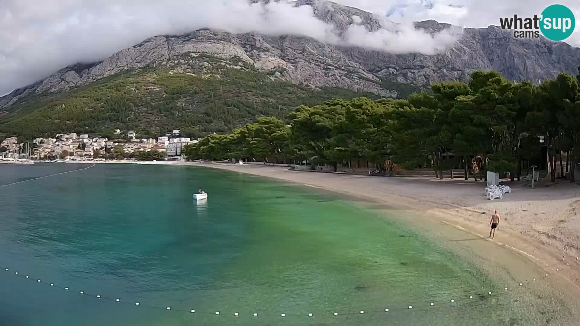 Web kamera – Baška Voda – Borik, pogled na plažu Nikolina