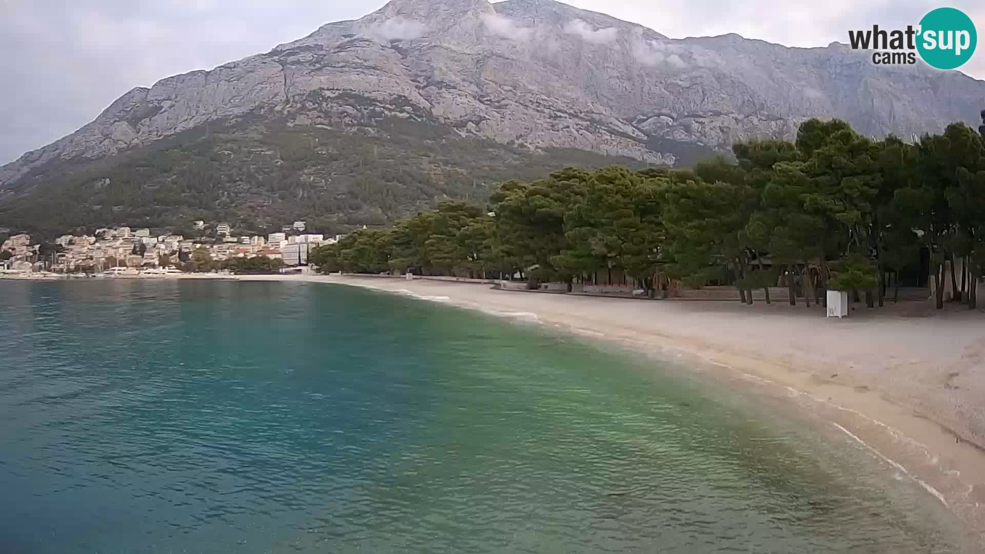 Web kamera – Baška Voda – Borik, pogled na plažu Nikolina