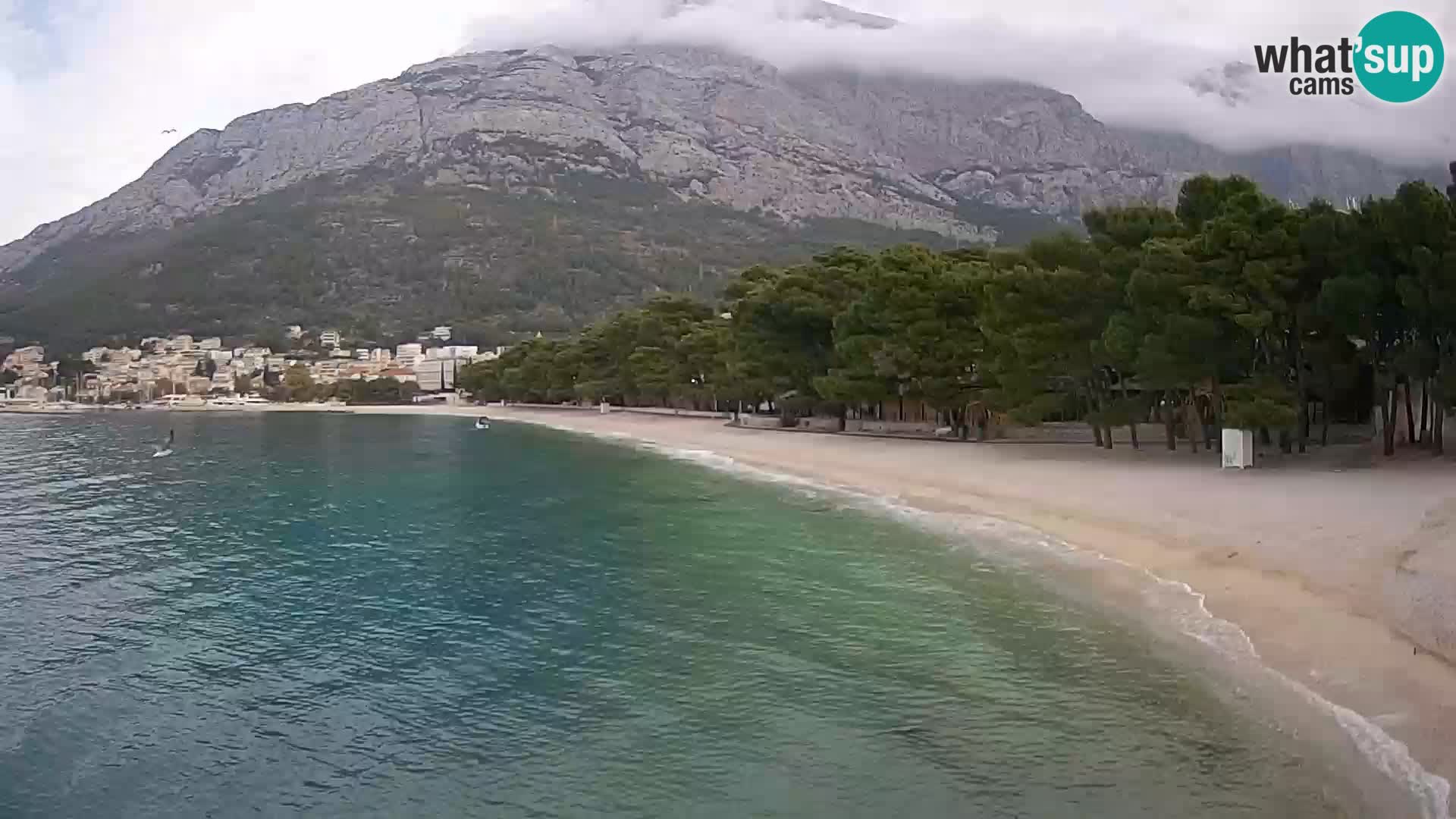 Web kamera – Baška Voda – Borik, pogled na plažu Nikolina