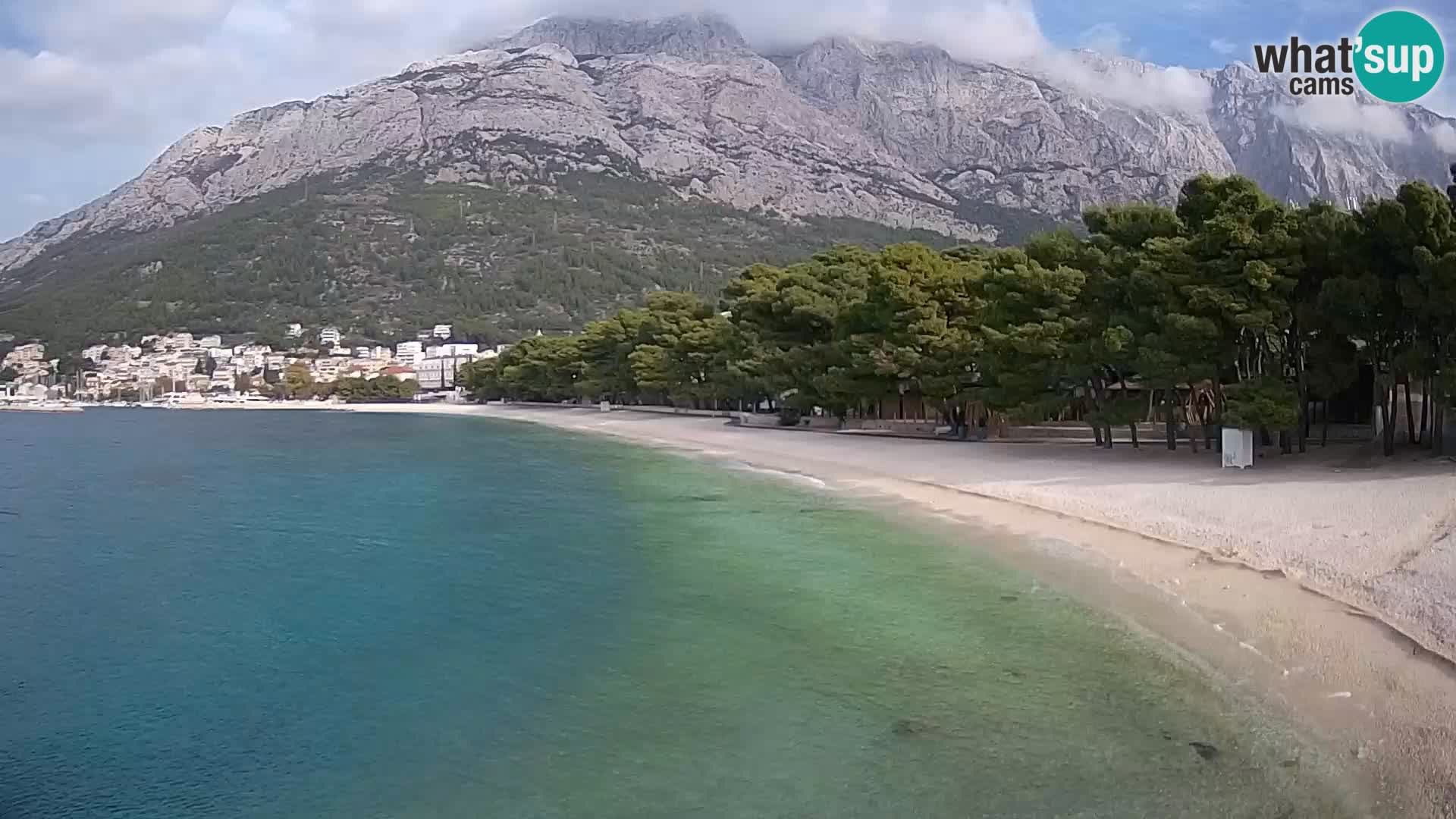 Web kamera – Baška Voda – Borik, pogled na plažu Nikolina