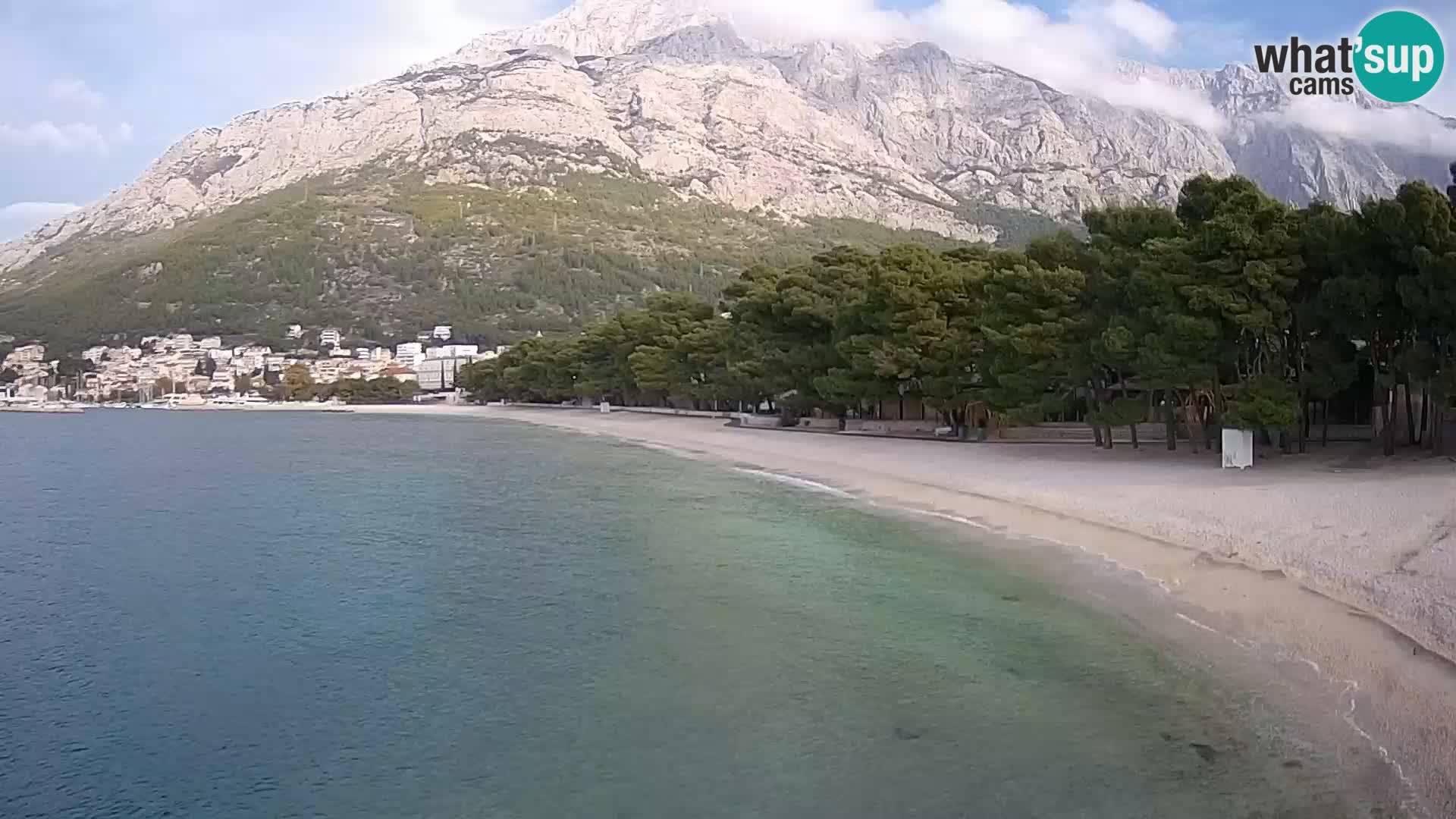 Web kamera – Baška Voda – Borik, pogled na plažu Nikolina