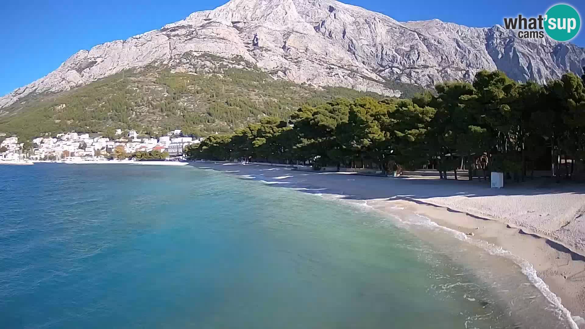 Web kamera – Baška Voda – Borik, pogled na plažu Nikolina