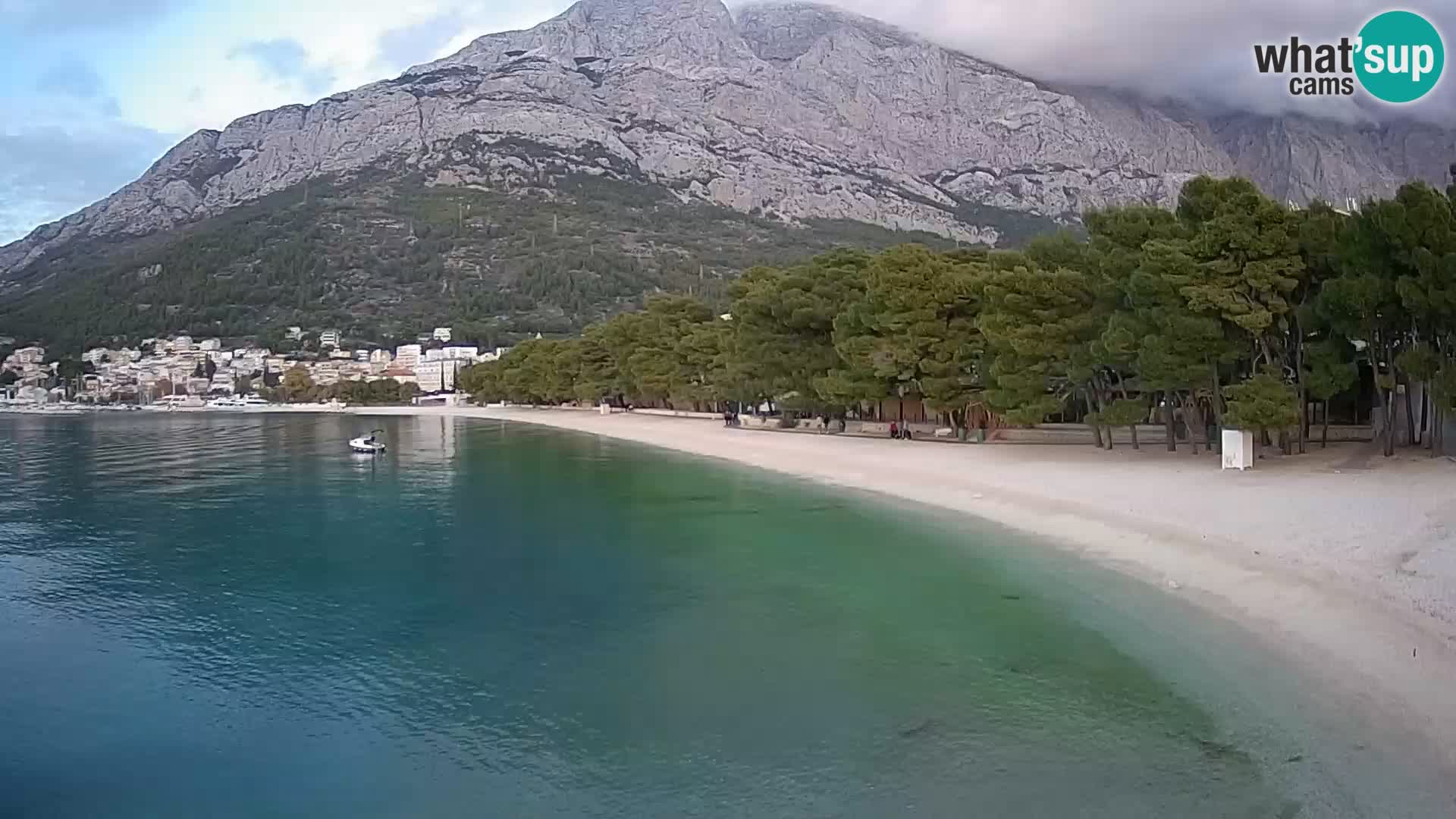 Web kamera – Baška Voda – Borik, pogled na plažu Nikolina