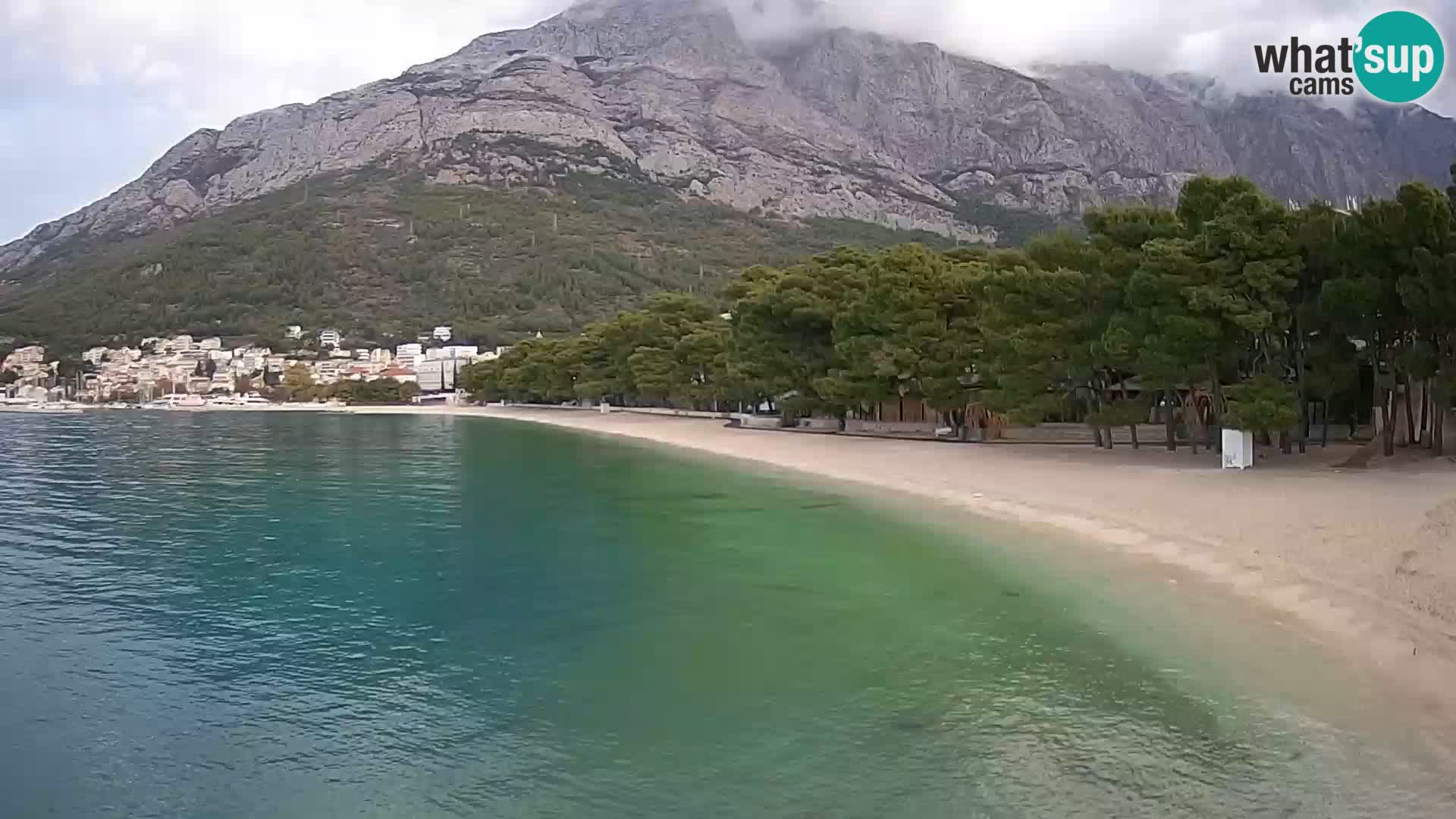 Spletna kamera – Baška Voda – Borik, pogled na plažo Nikolina