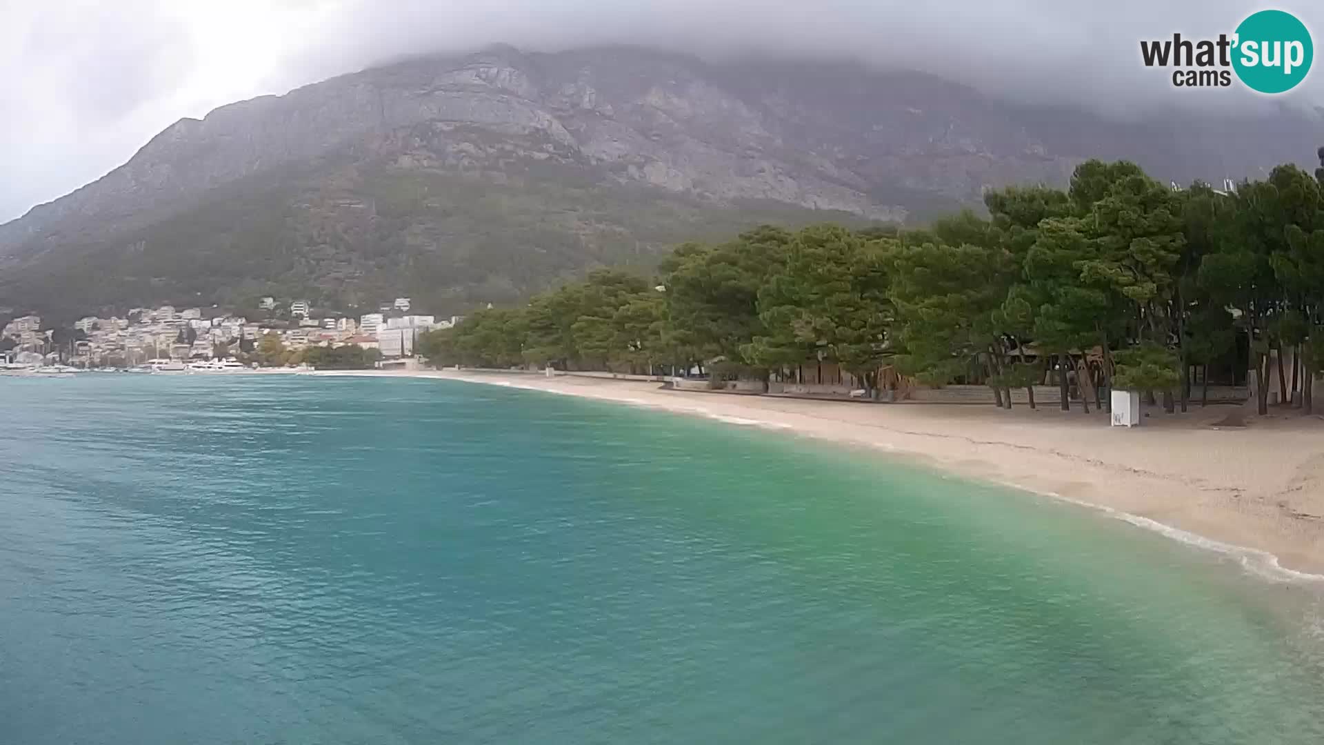 Spletna kamera – Baška Voda – Borik, pogled na plažo Nikolina