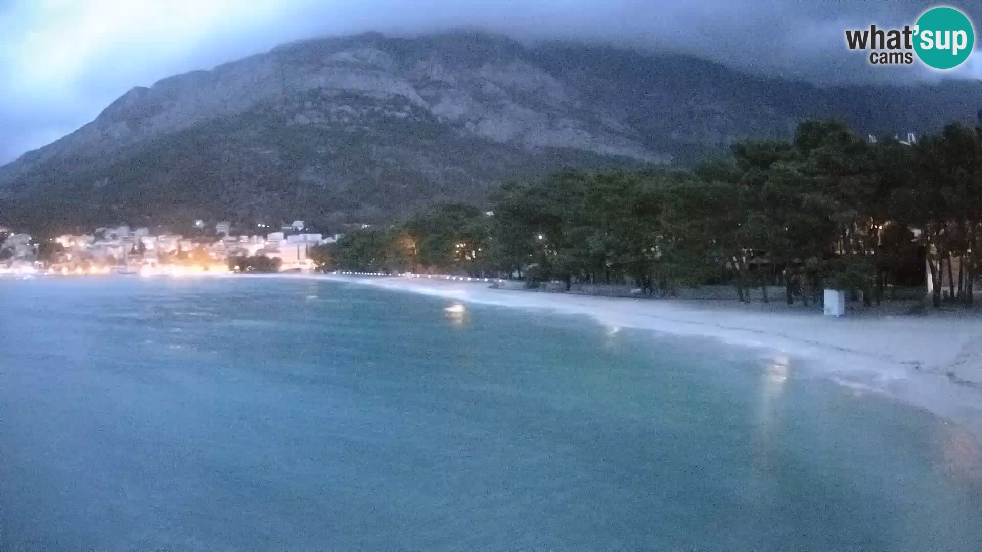 Web kamera – Baška Voda – Borik, pogled na plažu Nikolina