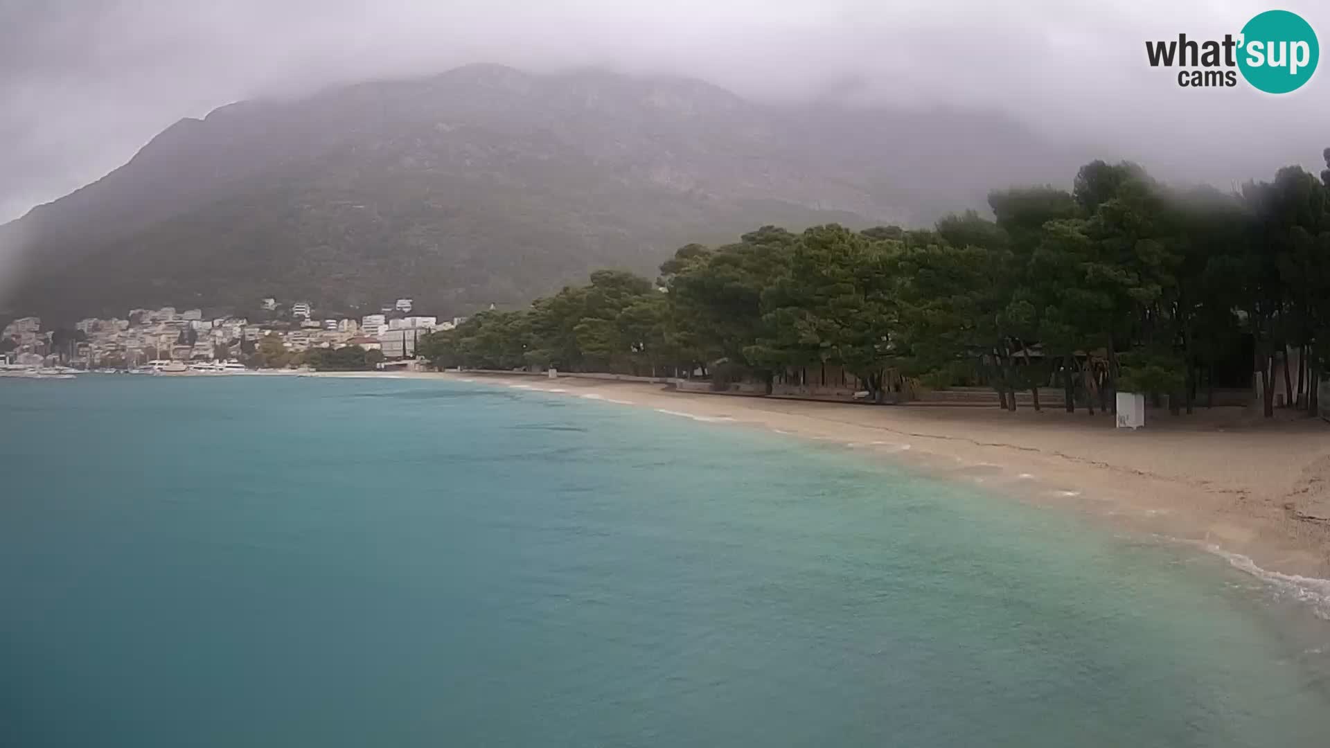 Spletna kamera – Baška Voda – Borik, pogled na plažo Nikolina