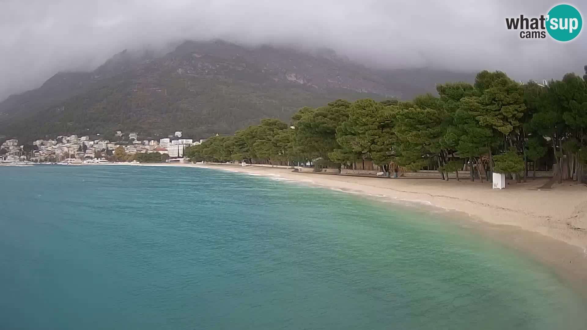 Spletna kamera – Baška Voda – Borik, pogled na plažo Nikolina