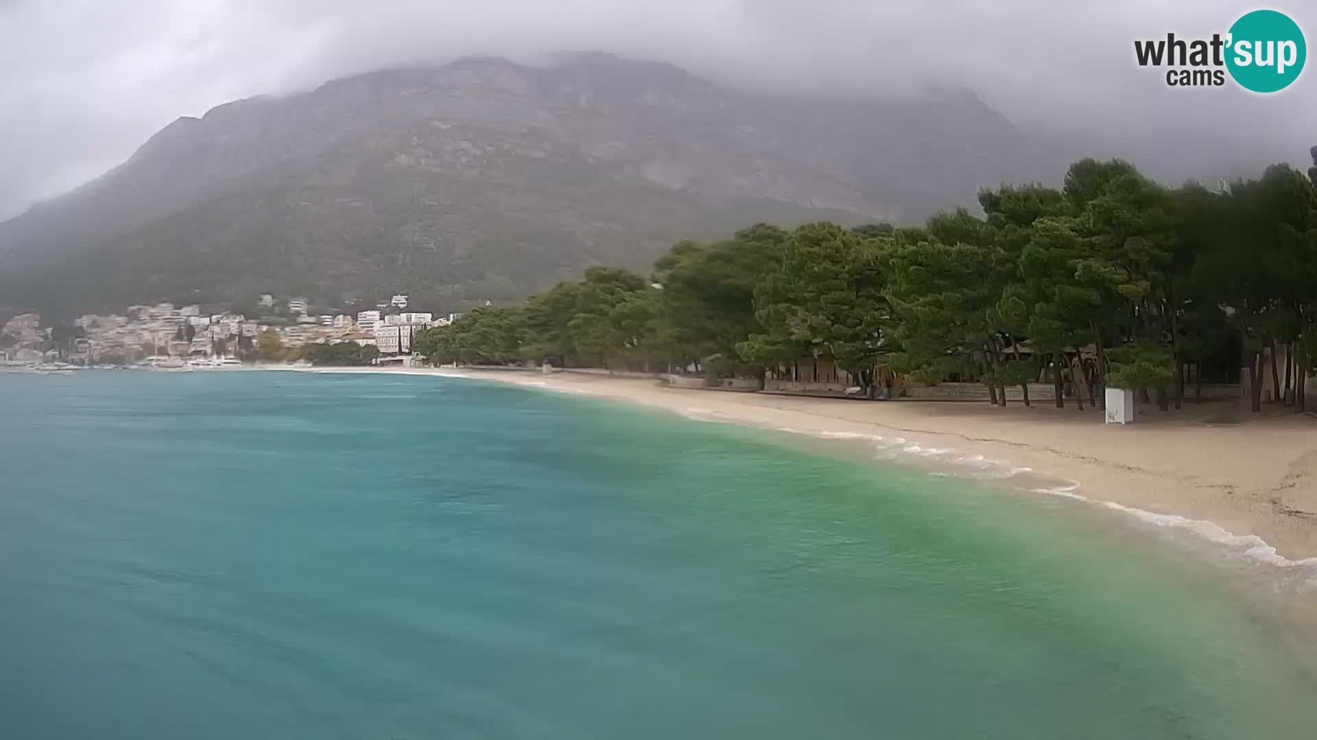 Webcam Live – Baška Voda – Borik, spiaggia Nikolina