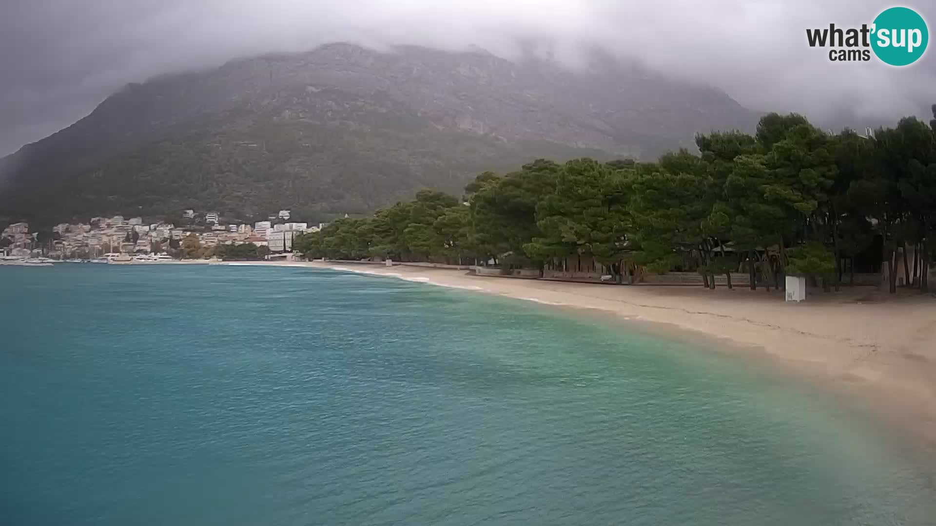 Webcam Live – Baška Voda – Borik, spiaggia Nikolina