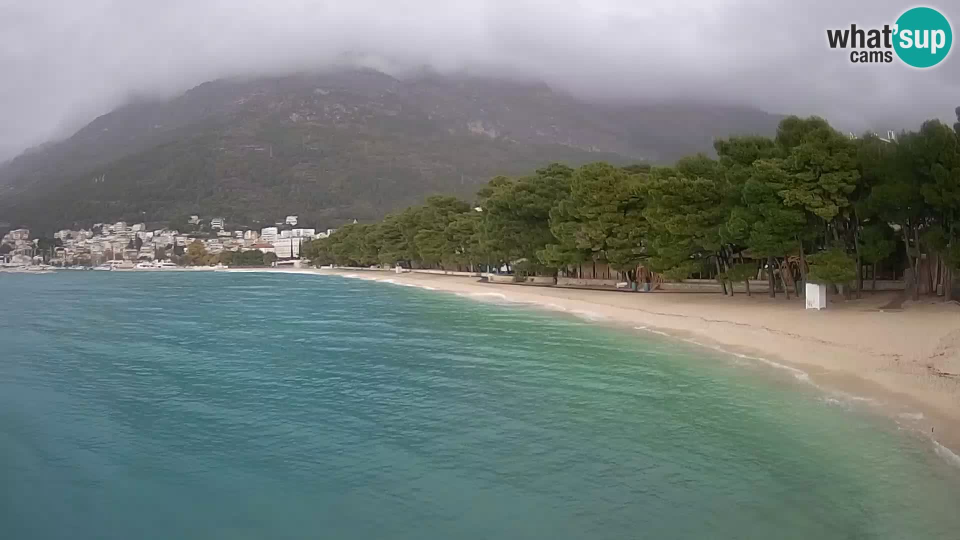 Spletna kamera – Baška Voda – Borik, pogled na plažo Nikolina