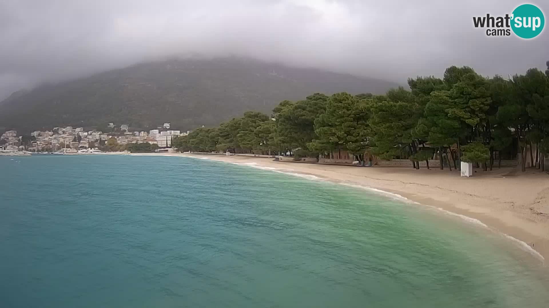 Spletna kamera – Baška Voda – Borik, pogled na plažo Nikolina