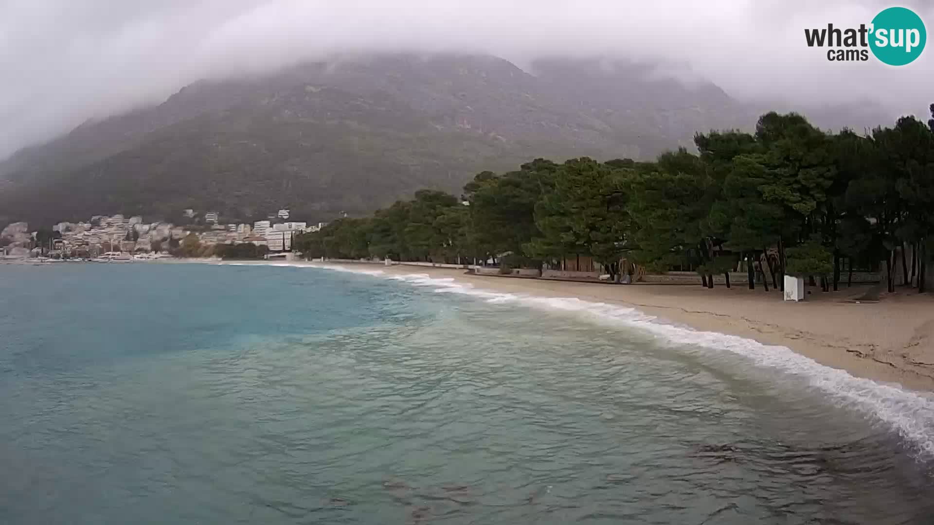 Spletna kamera – Baška Voda – Borik, pogled na plažo Nikolina