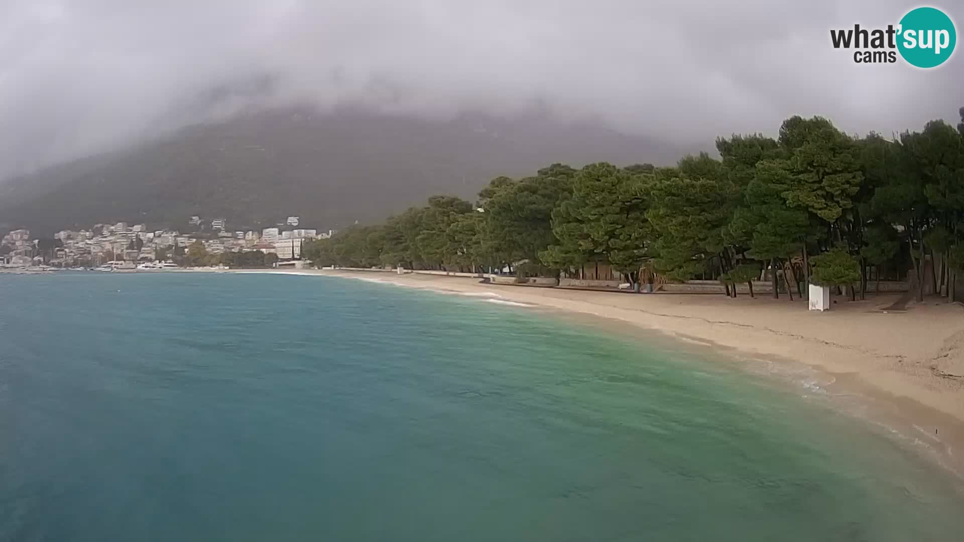 Spletna kamera – Baška Voda – Borik, pogled na plažo Nikolina