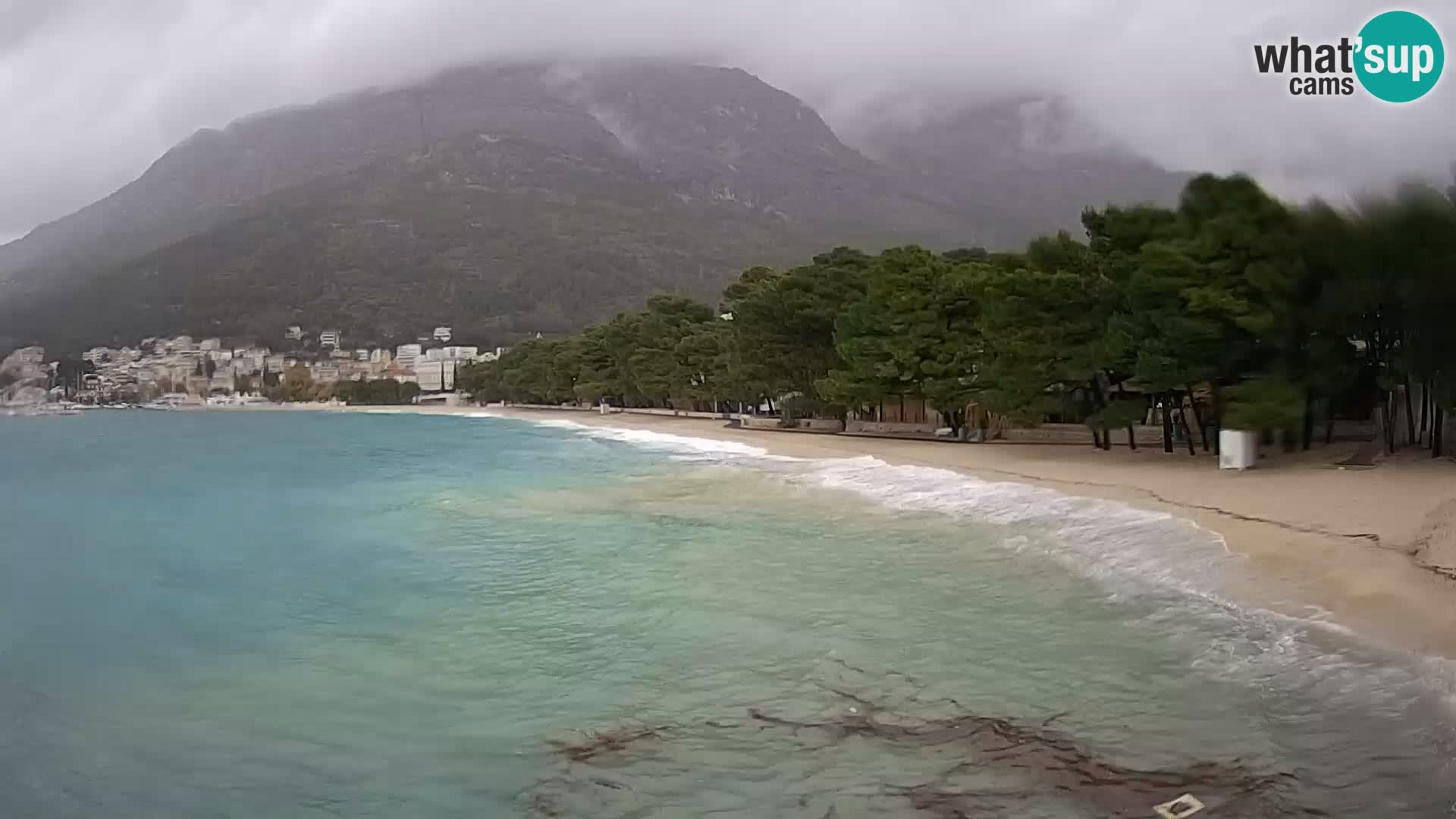 Web kamera – Baška Voda – Borik, pogled na plažu Nikolina