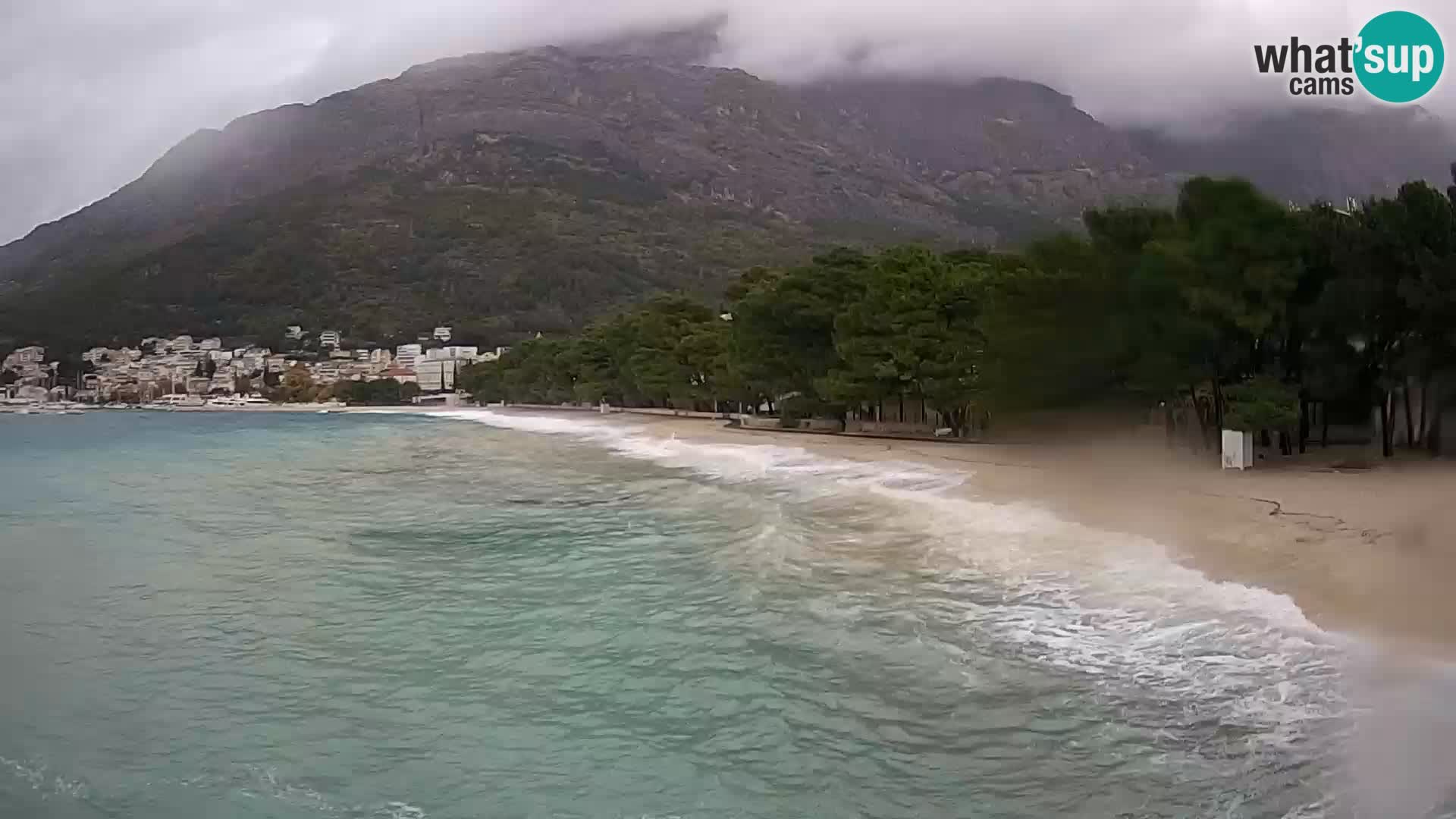 Webcam Live – Baška Voda – Borik, spiaggia Nikolina