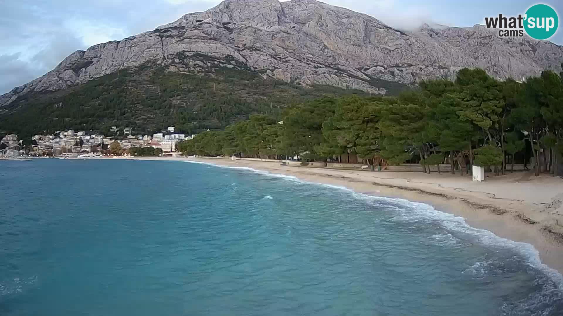 Spletna kamera – Baška Voda – Borik, pogled na plažo Nikolina