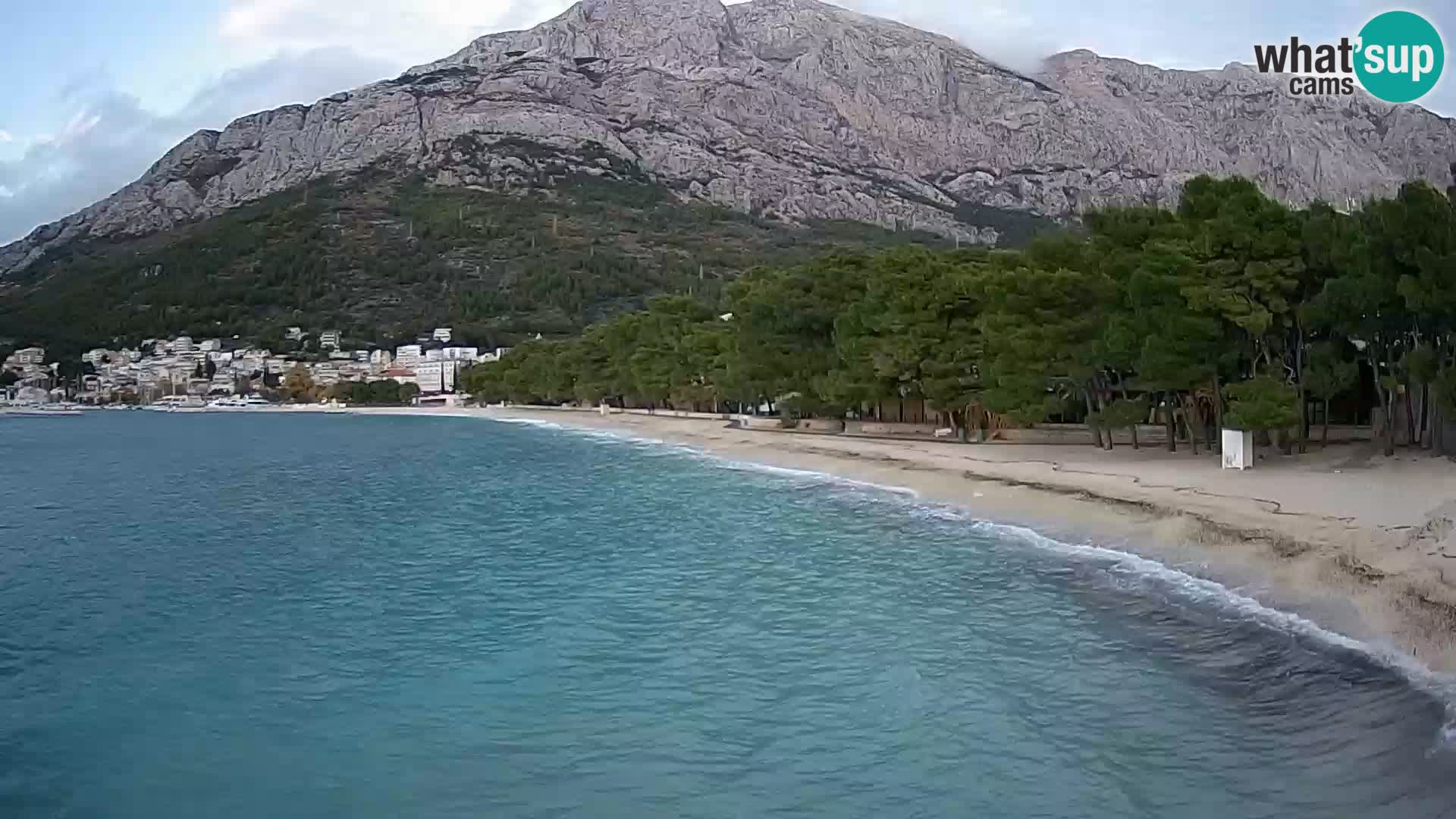 Spletna kamera – Baška Voda – Borik, pogled na plažo Nikolina