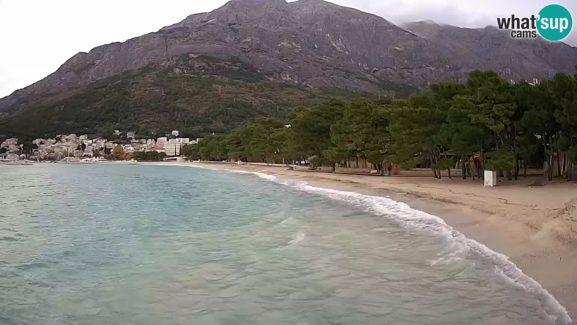 Spletna kamera – Baška Voda – Borik, pogled na plažo Nikolina