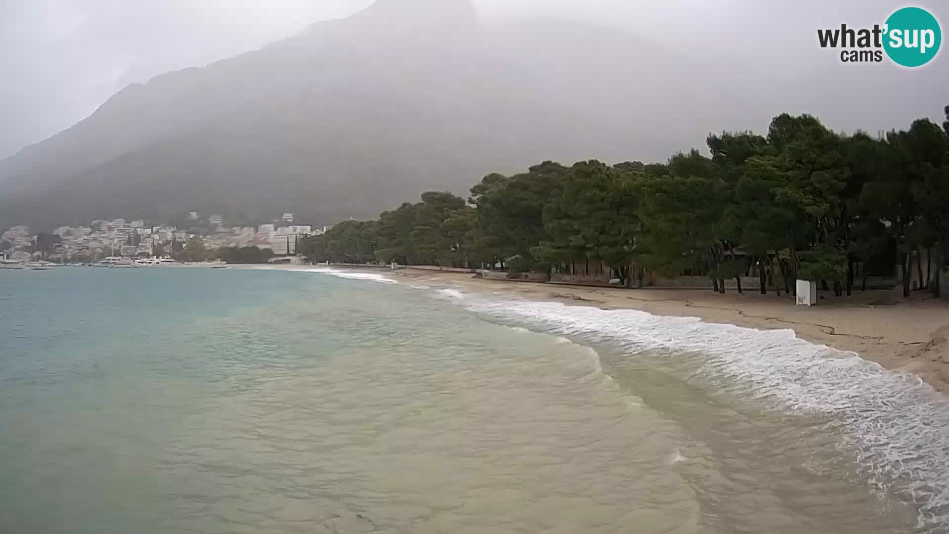 Spletna kamera – Baška Voda – Borik, pogled na plažo Nikolina