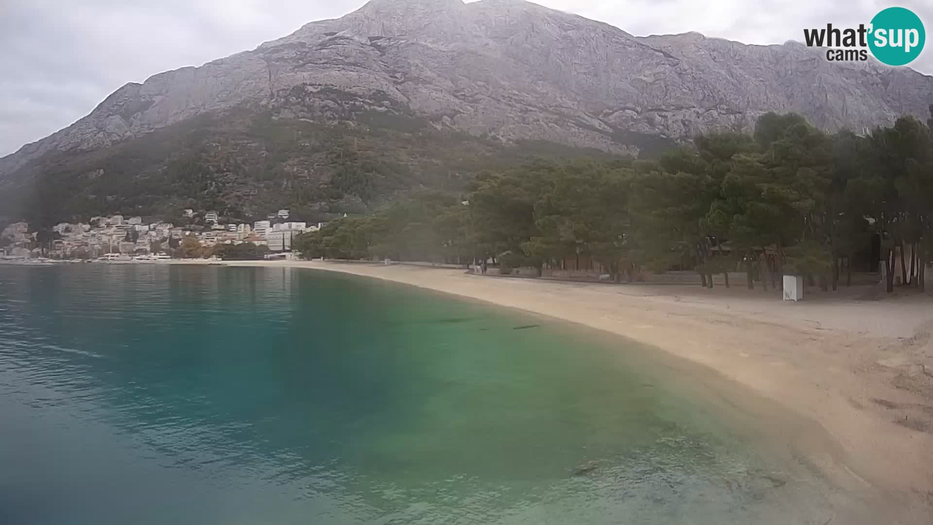 Spletna kamera – Baška Voda – Borik, pogled na plažo Nikolina